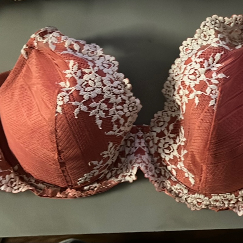 Lace Trim Coral Bra